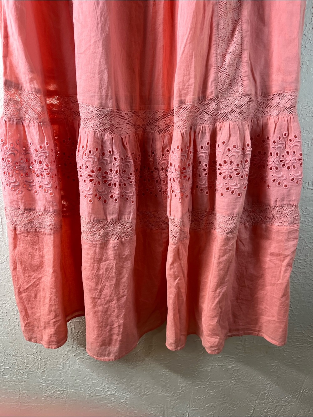 Love Shack Fancy Ayala Dress in Peach Blossom 100% Cotton - Picture 8 of 16